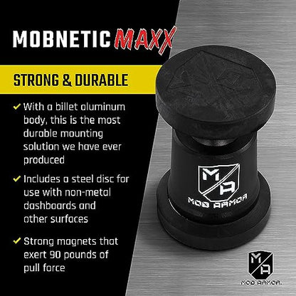 Mob Armor MobNetic Maxx - USA Assembled Magnetic Phone Holder for Car, Magnetic Car Phone Mount, 90-Degree Tilt, 360-Degree Rotation, Aluminum Metal, Compatible with iPhone & Android - Bronze - color: Bronze