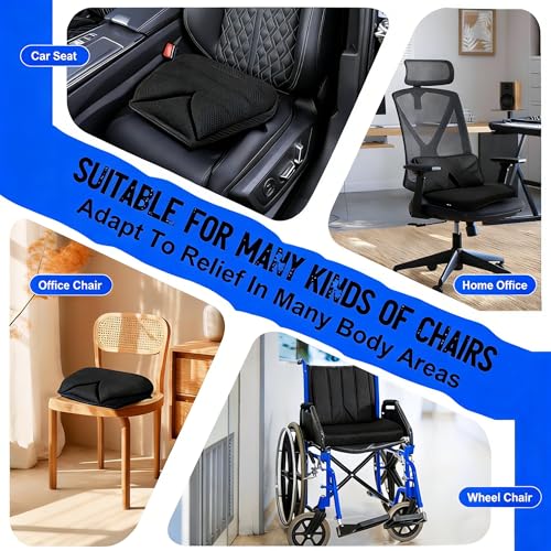 Big Hippo Orthopedic Memory Foam Seat Cushion - U-Shape Coccyx & Sciatica Pain Relief Chair Pad - Ergonomic Posture Support for Heavy Office Work, Car Driving & Wheelchair Users
