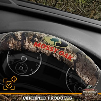 Mossy Oak Full Camo Steering Wheel Cover - Made from Premium Leather, Universal Fit for 14 1/2 to 15 inches - Official Licensed Product - Gray Color - color: Gray
