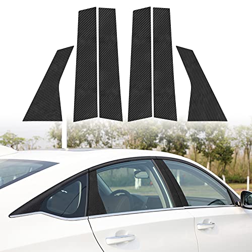 TOMALL 6pcs Carbon Fiber Car Window Pillar Post Vinyl Stickers Compatible with Honda Accord Sedan 2018 2019 2020 2021 Auto Overlay Wrap Trim Exterior Accessories Modification Decoration (Carbon Fiber) - color: Carbon Fiber