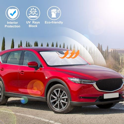 Windshield Sun Shade Custom Fit for 2017-2024 2025 2026 Mazda CX5 CX-5 Accessories Front Window Sunshade Shield Blocker Keeps Car Cool - size: Fit Mazda CX5 2017-2026