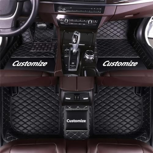 Custom Personalized Floor Mats for Cars，Luxury Full Coverage All Car Floor Mats，Anti-Slip Leather Car Mat Set ，Custom Floor Mats for 97% of Cars, Trucks & SUVs (Black) - color: Black
