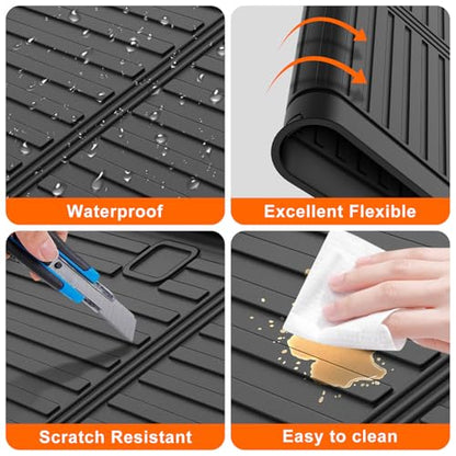 AOMSAZTO Cargo Mat Compatible with Toyota Land Cruiser & GX550 2024-2025: TPE All Weather Protection Car Cargo Liner - Interior Accessories - Rubber Truk Mat (Only for 5 Seat) - style: 2024-2025 | For Toyota Land Cruiser Cargo Mat