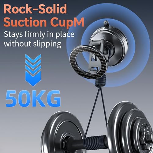 Compatible MagSafe Car Mount - GEATEE Vacuum Magnetic Phone Holder for Car, 360° Adjustable Foldable Car Dash Mount, Reinforced 110+LBS Suction Phone Mount for iPhone 17/16/15/14/13/12&Android, Carbon - color: Carbon Fiber