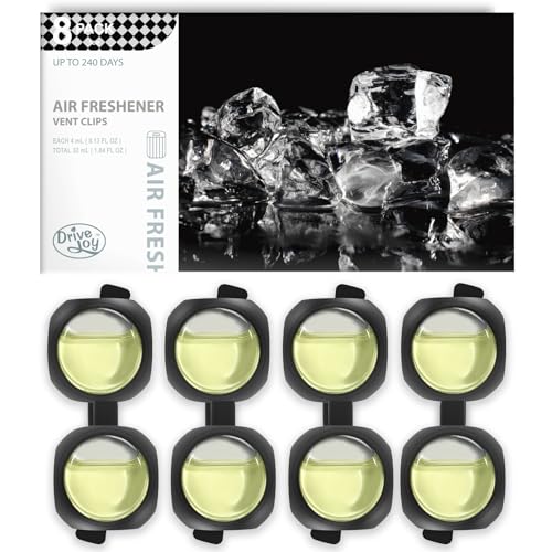 Car Air Freshener Vent Clips, 8 Pack, Provides Long-Lasting Scent, Up to 240 Days, Odor Eliminator (Ice Scent) - color: Ice