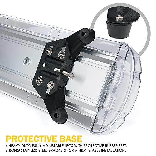 Xprite 48 Inch LED Rooftop Emergency Strobe Lights Bar w/Adjustable Mounting Brackets, Warning Flashing Lightbar for Security POV Rescue Tow Trucks Firefighter Ambulance First Responder - White Red - color: White Red