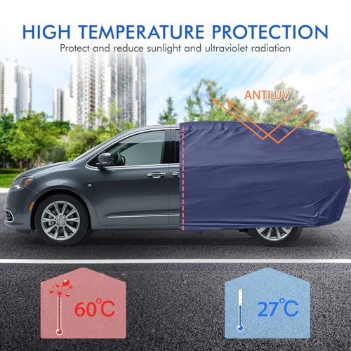 Car Cover Waterproof All Weather, 6 Layers Outdoor Full Exterior Cover Rain Sun UV Snowproof Protection with Zipper Cotton, Mirror Pocket for Chrysler Voyager - style: Chrysler Voyager