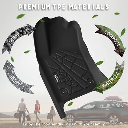 KARPAL Floor Mats for Dodge Durango 2016-2026 / Jeep Grand Cherokee 2016-2021, All Weather TPE Custom Fit Floor Liners Car Mats Accessories, Front & 2nd Row - style: 2016-2021 | For Jeep Grand Cherokee WK & Dodge Durango | 1st & 2nd Row