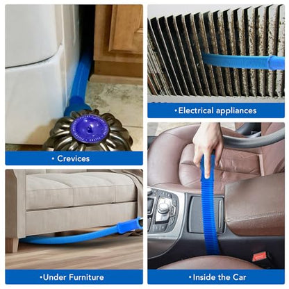 Sealegend Dryer Vent Cleaner Kit Vacuum Hose Attachment Compatible with Most Vacuum Cleaner, Quickly Lint Remover Cleaning Supplies - color: Blue