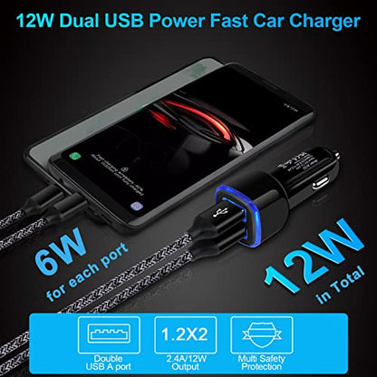 Car Charger iPhone, 5Pack 2.4A 12V USB Adapter Car Cigarette Lighter USB Charger Car Plug for iPhone 17 16e 16 15 14 13 12 11 SE XR XS X 8 7 6,Samsung Galaxy S25 S24 S23 S22 S21 S10 S9,Android,Kindle