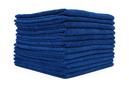 The Rag Company - All-Purpose Microfiber Terry Cleaning Towels - Commercial Grade, Highly Absorbent, Lint-Free, Streak-Free, Kitchens, Bathrooms, Offices, 300gsm, 16in x 16in, Royal Blue (12-Pack) - color: Blue, size: 16in x 16in