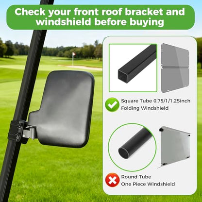 10L0L Golf Cart Mirror Universal for Yamaha, Club Car, EZGO, No Drilling Extra Large Side Rear View with Blind Spot Mirror Folding Adjustable 180 Degree - style: with Blind Spot Mirror