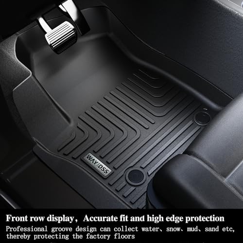 Floor Mats for Acura MDX 2014-2020 (only for 7 Seat, No Hybrid Models) with Trunk Mat & Backrest Mat TPE All Weather Protection 3 Rows Floor Liner & Cargo Liners Accessories - size: For 2014-2020 MDX full set mat