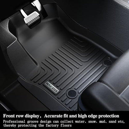 Floor Mats for Acura MDX 2014-2020 (only for 7 Seat, No Hybrid Models) with Trunk Mat & Backrest Mat TPE All Weather Protection 3 Rows Floor Liner & Cargo Liners Accessories - size: For 2014-2020 MDX full set mat