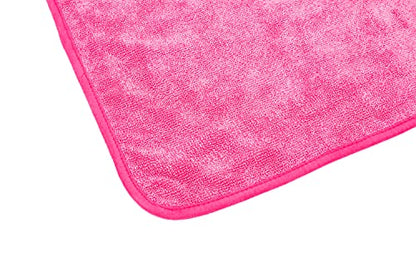 The Rag Company - Premium FTW Microfiber Cleaning Towels for Glass, Windows, Mirrors, Polished Surfaces - Streak-Free, Scratchless, 16" x16”, Pink, 3-Pack - color: Pink