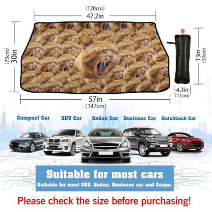 Custom Face Car Windshield Sun Shade Customized Foldable Front Window Sunshade UV Rays Protector Shield Vehicle Cover for Car Sedans SUV Trucks 57" X 30" - color: Customized Face