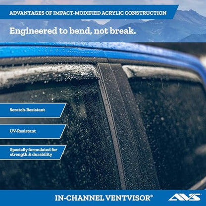 Auto Ventshade [AVS] In-Channel Rain Guards For 83-94 Chevrolet/GMC S10/Blazer/S15 Jimmy, 82-90 S10/S15 Pickup; 91-93 Sonoma, 85-05 Astro/Safari | Window Vent Visors, 2 pcs. - Smoke | 192006
