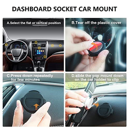 Socket Phone Mount for Car 360 Rotation Vent Phone Mount Holder Car Grips Dashboard Stand for Socket Users Fit for iPhone Samsung Universal(Vent + Flat) - style: Vent + Flat