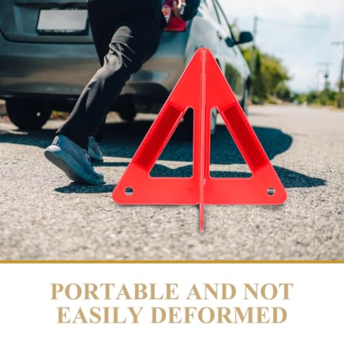 Unomor Foldable Reflective Car Emergency Triangle Safety Sign Road Warning Triangle Reflector for Vehicle Breakdown and Roadside Safety