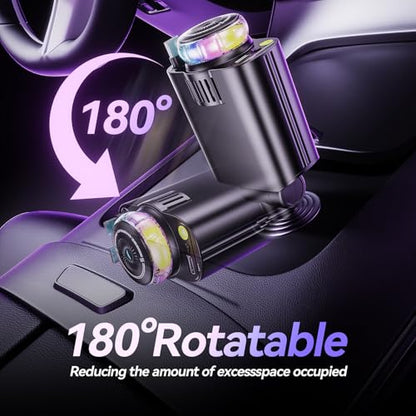 Retractable Car Charger with Aromatherapy and Starlight, 5 in 1 USB C Car Charger Adapter, 69W Fast Charging Cars Phone Chargers, Cars Air Freshener Compatible with iPhone 16 15 14 13 12 (Drak Black) - color: Drak Black