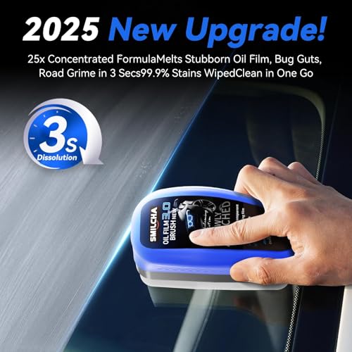 New Upgrade 3.0 Automotive Oil Film Cleaning Brush for Car Windows - Clear Vision Windshield Cleaner with Anti-Rain & Anti-Fog Coating for Improved Clarity and Safer Driving (2PCS) - size: XL