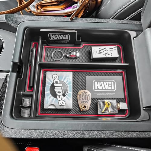 HGWEI Center Console Organizer Compatible with Honda Pilot 2023 2024 2025 2026 and Ridgeline/Passport 2024 2025 2026 Interior Accessories Insert Armrest Storage Box Tray, Red - color: red