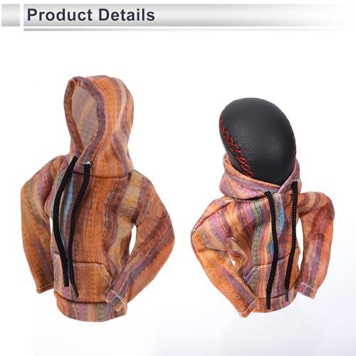 1 Pc Universal Gear Shift Knob Cover Automotive Manual Stick Shifting Handle Protector Hoodie Style Colorful Gradient Polyester