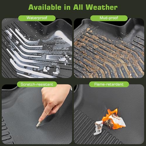 Floor Mats for Genesis GV80 (Only Fit for 5 Seats) 2021-2024 2025, TPE Waterproof Non-Slip All Weather Protection Custom, Floor Mats & Cargo Liner & Seatback Mat