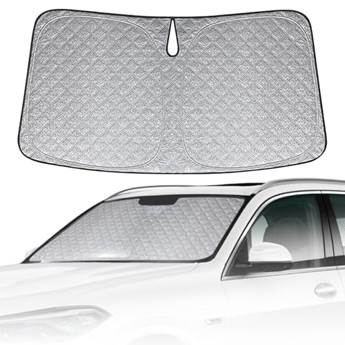 6 Layers Custom Fit Windshield Sun Shade for 2017-2024 BMW X3, Foldable Car Sunshade with Storage Bag, Heat Reflective & UV Protection - size: 2017-2024 BMW X3