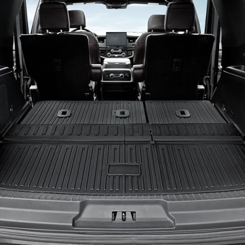 Cargo Mat for 2018-2024 Ford Expedition/Lincoln Navigator 7/8 Seats, Full Coverage All Weather Trunk Cargo Liner with 3rd Row Backrest Protectors (Not fit Max or L Model)