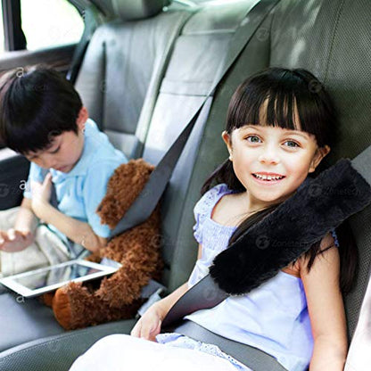 ZONETECH Car Seat Belt Comfortable Shoulder Pad - 4-Pack Premium Quality Classic Black Comfort Auto Strap Padding for Adults and Kids