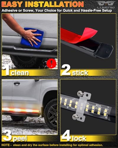 LUMENIX 2PCS 70 Inch Emergency Strobe Lights Strip LED Running Board Flexible Lights Bar Flashing Warning Hazard Safety Side Light for Law Enforcement Vehicles Trucks Pickups Police Cop Car- Red Blue - color: Red Blue