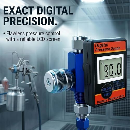 LE LEMATEC Digital Air Pressure Regulator with LED Display Gauge, ¼ NPT Valve for Air Compressor, Tire Inflation, HVLP Spray Paint Gun, & Professional Air Tools, Compact & Heavy-Duty. DAR01B - style: Pro Digital Version