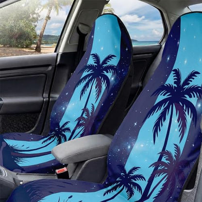 2 Pack Car Seat Towel Covers, Sweat-Proof Microfiber Seat Protectors for Gym, Running, Beach & Workout, Breathable Quick-Dry, Machine Washable, Night Palm Tree Print, Universal Fit - color: Night Palm Tree