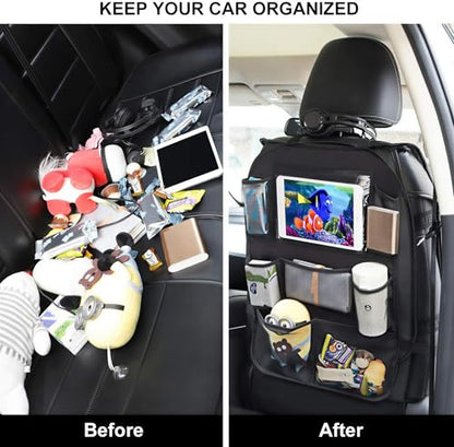 ONE PIX Backseat Car Organizer Mats Back Seat Organizers and Storage Bag with Touch Screen Tablet Holder for Kids Toddlers Car Seats, Travel Accessories, Road Trip Essentials Kids - size: 1 Pack
