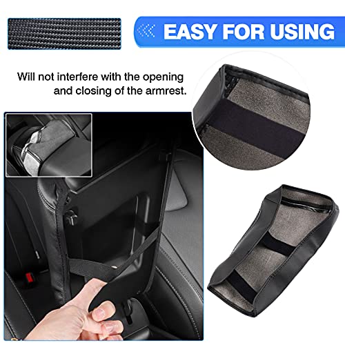 Autorder Center Console Cover for Hyundai Elantra 2021-2025 2026 Accessories Carbon Fiber Armrest Cover Anti-Scratch Leather Armrest Protector (Automatic Brake Only, Not for Handbrake) - size: Hyundai Elantra 2021-2026