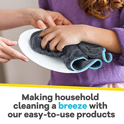Airlab Microfiber Cleaning Cloth for Household Dust Rags for Cleaning All-Purpose Towels Streak Free Kitchen Dishes Reusable Pack of 6, 12" x 12" - color: Dark Grey, Pack of 6