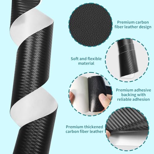 Bilisin 9PCS Car Door Sill Protector Compatible with Toyota RAV4 4th Gen 2016-2019,Carbon Fiber Leather Auto Trunk Door Sill Entry Guard Scratch Protector Accessories - size: for RAV4 4th Gen 2016-2019