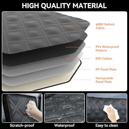 Surfcabin Back Seat Extender for Dogs – Waterproof Dog Seat Cover for Back Seat with Door Protection, Easy to Use and Clean, Hard Bottom, Holds 420 lbs Dog Hammock for Cars, SUVs & Small-Size Trucks - size: Fit for Car and SUV Small Trucks