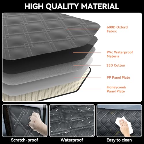 Surfcabin Back Seat Extender for Dogs – Waterproof Dog Seat Cover for Back Seat with Door Protection, Easy to Use and Clean, Hard Bottom, Holds 420 lbs Dog Hammock for Cars, SUVs & Small-Size Trucks - size: Fit for Car and SUV Small Trucks