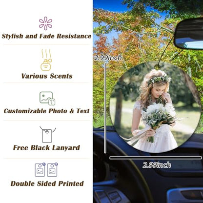 100Pcs Custom Logo Air Freshener for Car Bulk, Wholesale Personalized Double-Sided Car Air Fresheners, Custom Commercial Photo/Logo with Scents Freshener (100 Round) - color: 100 Pcs - Round