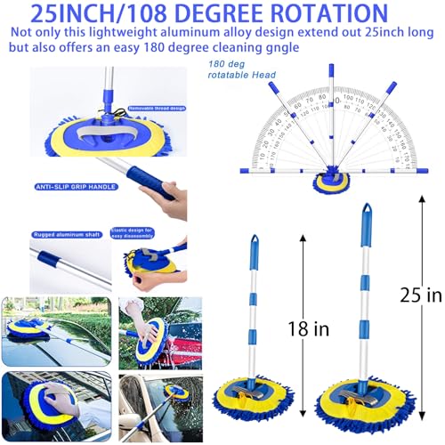 LIANXIN 37Pcs Car Wash Detailing Kit Foam Gun Sprayer Long Handle Foldable Car Wash Brush Bucket Towels Tire Brush Wash Mitt Sponge Duster Brush Car Wash Kit is Complete Car Care Tools - size: Xxl-25