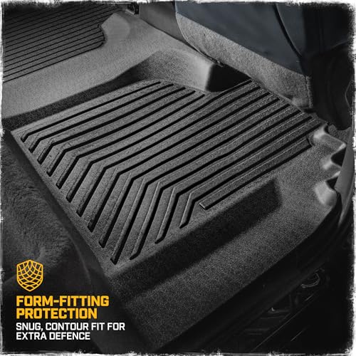 CAT® JustFit™ 3D Custom Fit Bench Floor Mat for 2019-2026 Chevrolet Silverado 1500/GMC Sierra 1500 & 2020-2026 Chevy Silverado/GMC Sierra 2500HD/3500HD Crew Cab Rear Floor Liner Laser Measured - style: Chevy Silverado (2019–2026) / GMC Sierra (2020–2026)
