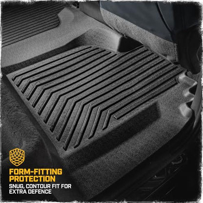 CAT® JustFit™ 3D Custom Fit Bench Floor Mat for 2019-2026 Chevrolet Silverado 1500/GMC Sierra 1500 & 2020-2026 Chevy Silverado/GMC Sierra 2500HD/3500HD Crew Cab Rear Floor Liner Laser Measured - style: Chevy Silverado (2019–2026) / GMC Sierra (2020–2026)