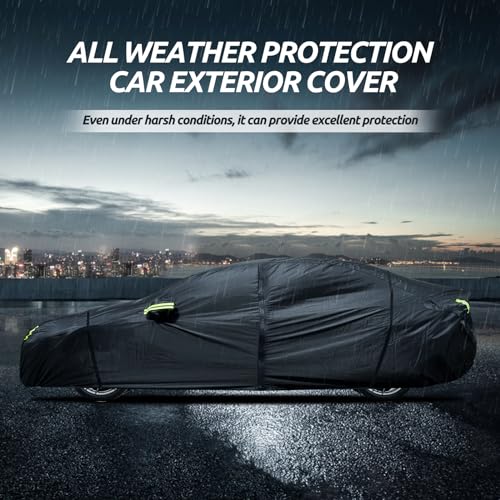 Migaven 6 Layers Car Cover Custom Fit for Model 3 Car Cover 2017-2026 Waterproof Full Exterior Cover Rain Snow Protection with Charging Port Ventilated Mesh Door Zipper - size: 6Layer For Model 3