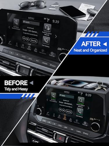 for Pathfinder Dashboard Center Console Organizer 2026 2025 2024 2023 2022 Pathfinder SL/Platinum/Rock Creek Accessories 9’’ Behind Screen Organizer Box Dash Tray-Only for 9" Screen - size: for 2022-2026 Nissan Pathfinder