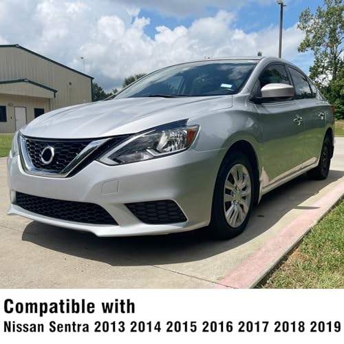 Moonlinks Compatible with Nissan Sentra 2013 2014 2015 2016 2017 2018 2019 Left Side Mirror Cover Replacement, Silver Left Driver Side Door Rearview Mirror Cap Trim - size: Left Silver