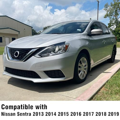 Moonlinks Compatible with Nissan Sentra 2013 2014 2015 2016 2017 2018 2019 Left Side Mirror Cover Replacement, Silver Left Driver Side Door Rearview Mirror Cap Trim - size: Left Silver