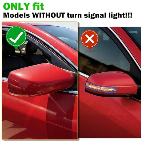 Moonlinks Mirror Cover Replacement Compatible With Nissan Altima 2.5L 2007 2008 2009 2010 2011 2012, Red Right Passenger Side Clip-on Mirror Cap WITHOUT Turn Signal, Replace for 96301-JB13E(Red) - color: Right Red