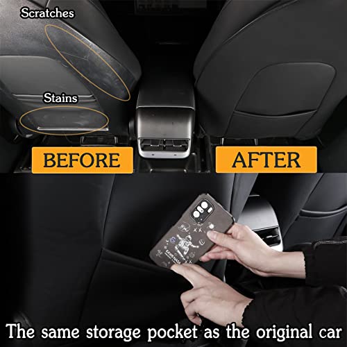 for Tesla Model Y 3 S X (Juniper & Highland Included) Seat Back Kick Protectors for Kids Kick Mats Leather Back Seat Cover Protect from Mud, Stains, Scratches, Set of 2 for Tesla Accessories
